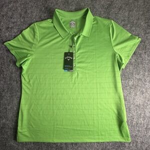 Callaway Opti-Dri Polo Shirt Mens XXL Green Striped Golf Performance NWT